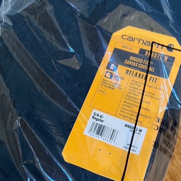 313 Carhartt Womens Rugged Flex Canvas Coverall S 4-6 Regular Black NWT - Picture 6 of 6